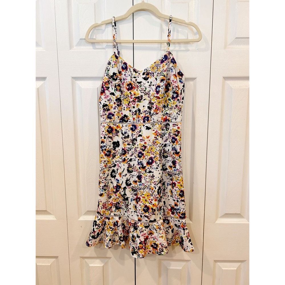 Betsey Johnson Ruffled Hem A Line Dress Floral Print Size 2 - Picture 3 of 8